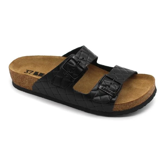 LEON COMFORT KOCKA MINTÁS NŐI BŐR PAPUCS TÖBBFÉLE SZÍNBEN